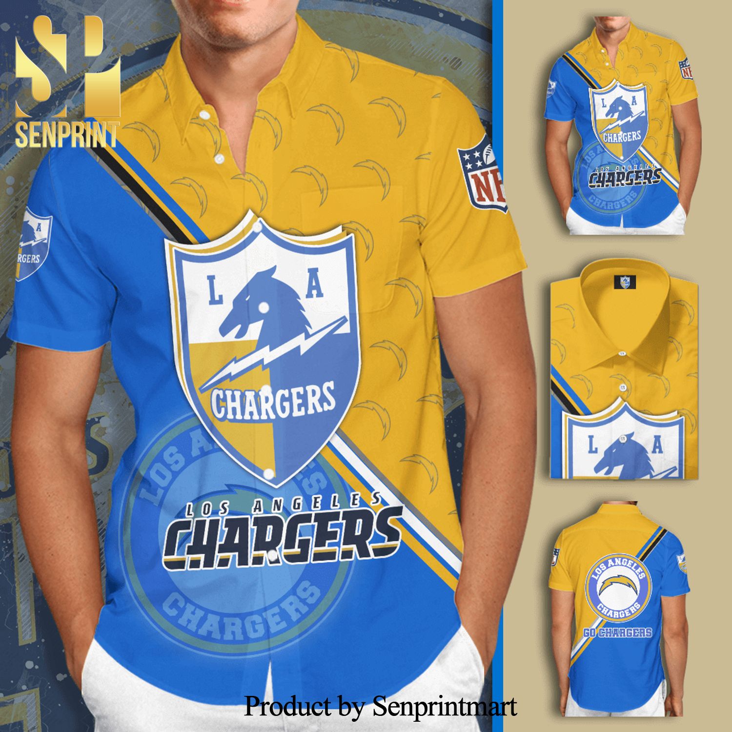 Los Angeles Chargers Football Full Printing Hawaiian Shirt