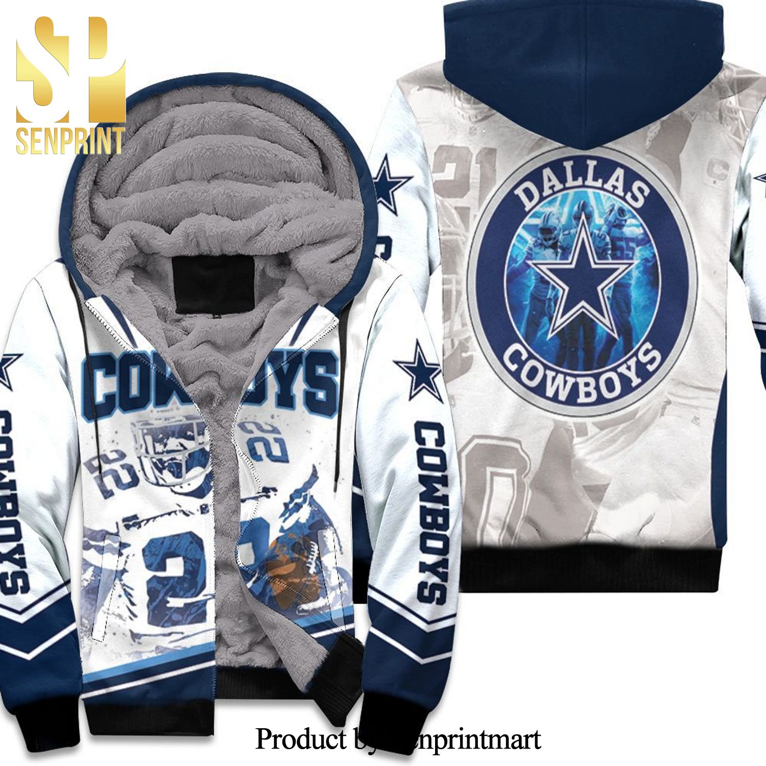 Emmitt Smith 22 Dallas Cowboys Nfc East Division Champions Super Bowl Cool Style Unisex Fleece Hoodie