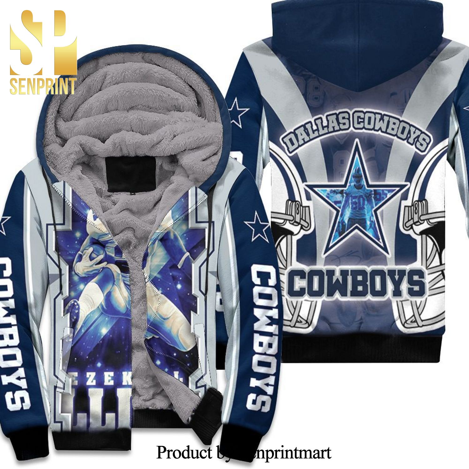 Ezekiel Elliott 21 Nfc East Division Champions Super Bowl Dallas Cowboys Hot Fashion 3D Unisex Fleece Hoodie