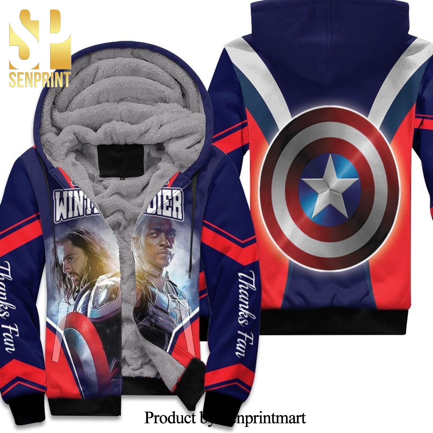 Falcon And The Winter Soldier Fighting Between Superheroes And Crime New Outfit Full Printed Unisex Fleece Hoodie
