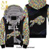 Fight Like A Baltimore Ravens Autism Support All Over Printed Unisex Fleece Hoodie
