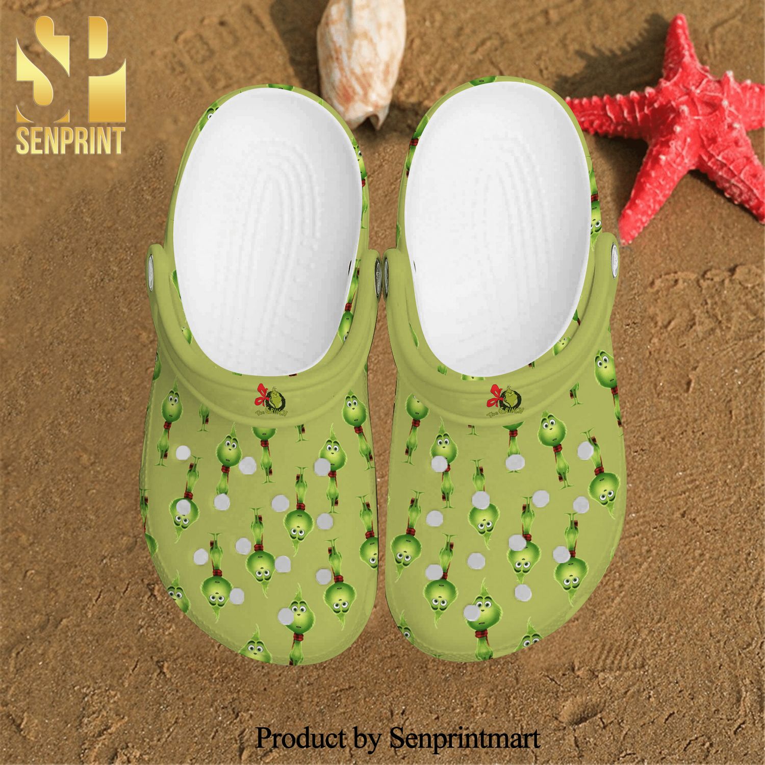 The Grinch Green Christmas Xmas Gift Cute Comfortable Classic Waterar Rubber Crocs Crocband In Unisex Adult Shoes