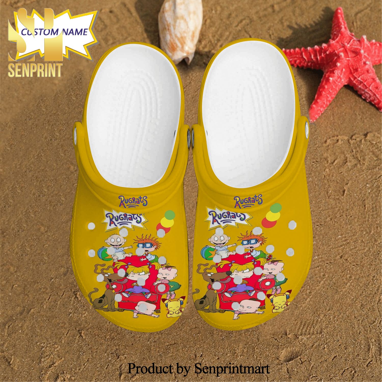 The Rugrats Comedy Tv Cartoon Your Name I Comfortable Classic Waterar All Over Printed Crocs Sandals