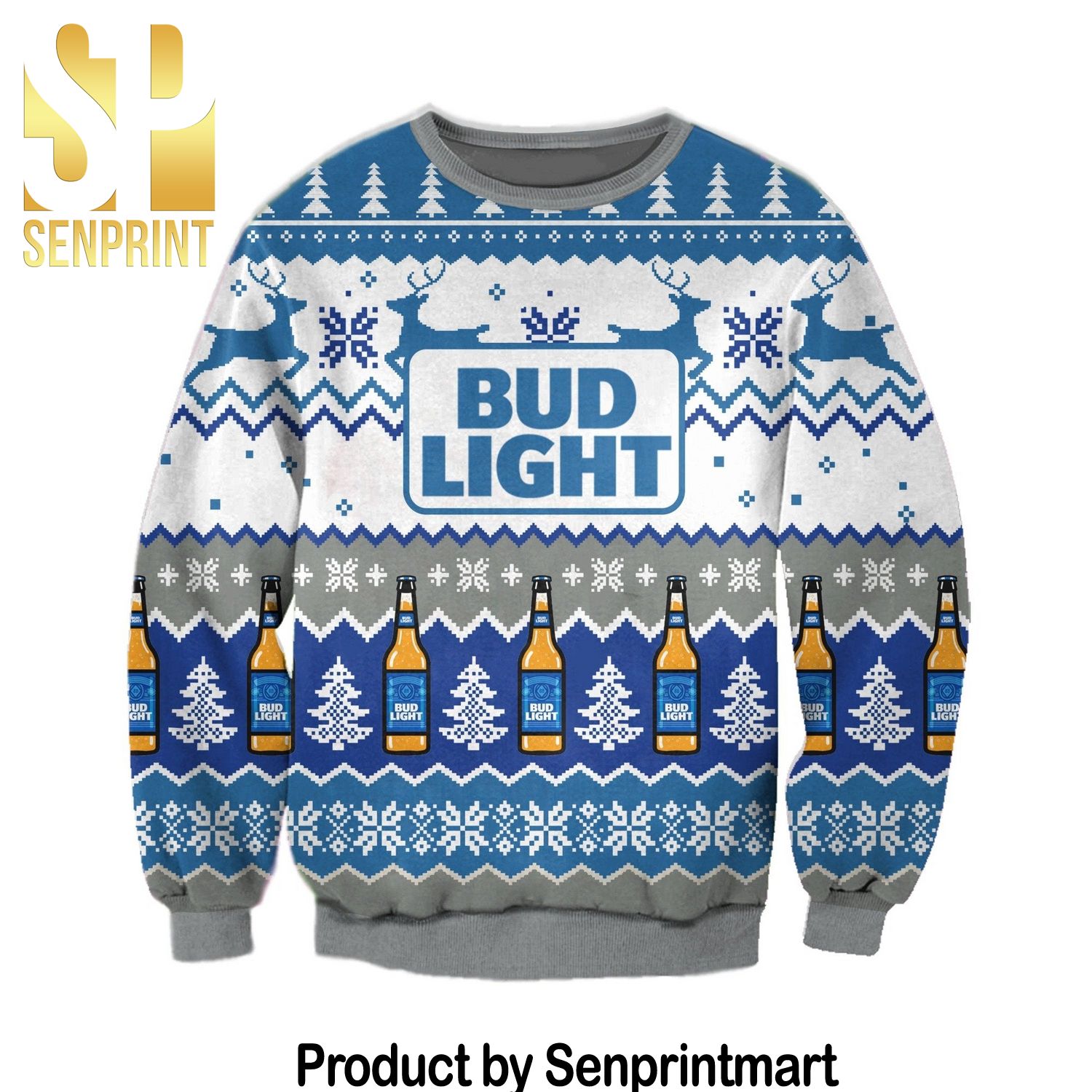 Bud Light Xmas Time Ugly Christmas Wool Knitted Sweater