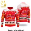 Budweiser Cat Meme Holiday Time All Over Print Knitting Pattern Ugly Christmas Sweater
