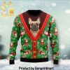 Bulldog Group Beauty Xmas Time All Over Printed Knitted Ugly Christmas Sweater