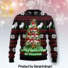 Bulldog Pattern Knit Christmas Sweater