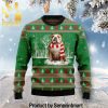 Bulleit Rye Whiskey Cat Meme Pattern Knit Christmas Sweater