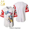 Mickey Mouse Pattern All Over Print Baseball Jersey – Red & Black