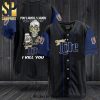 Miller Lite Flowery Skull All Over Print Unisex Baseball Jersey – Black