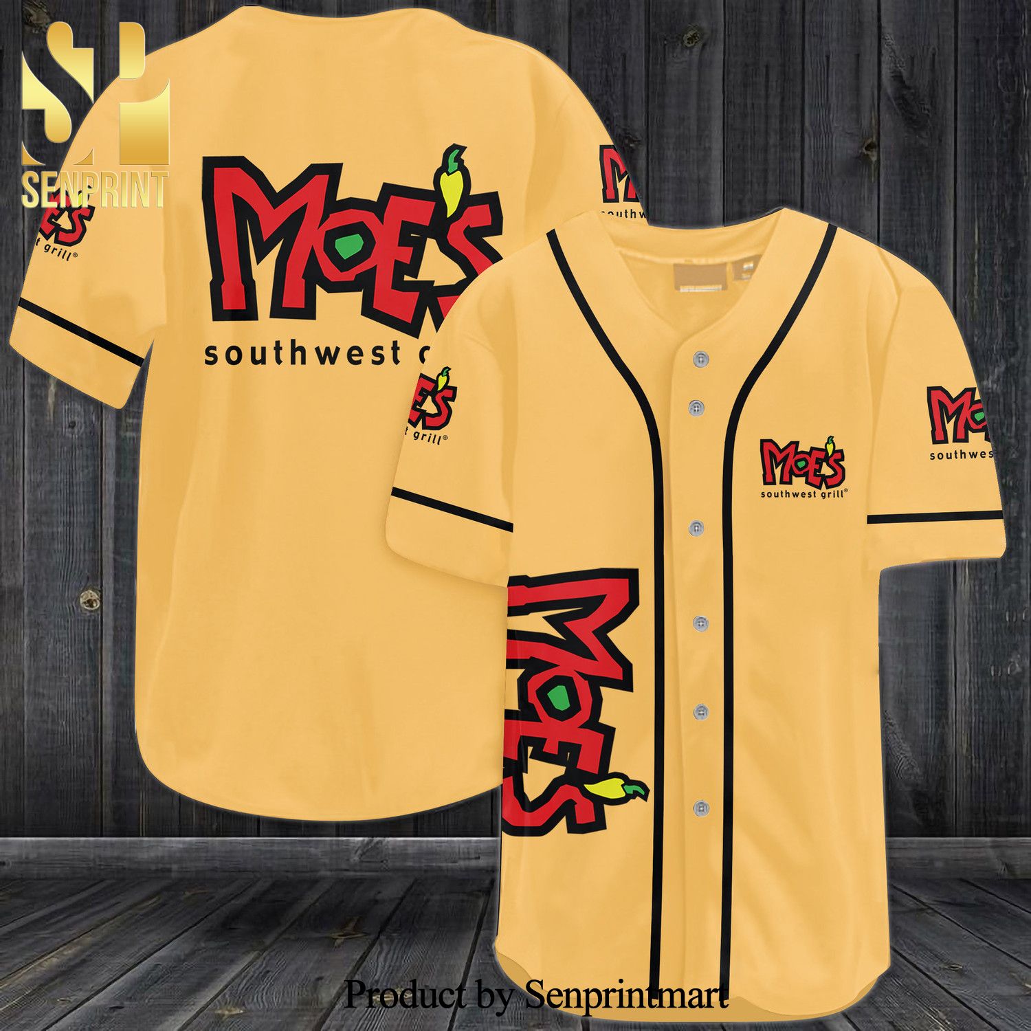 Moe’s Southwest Grill All Over Print Baseball Jersey