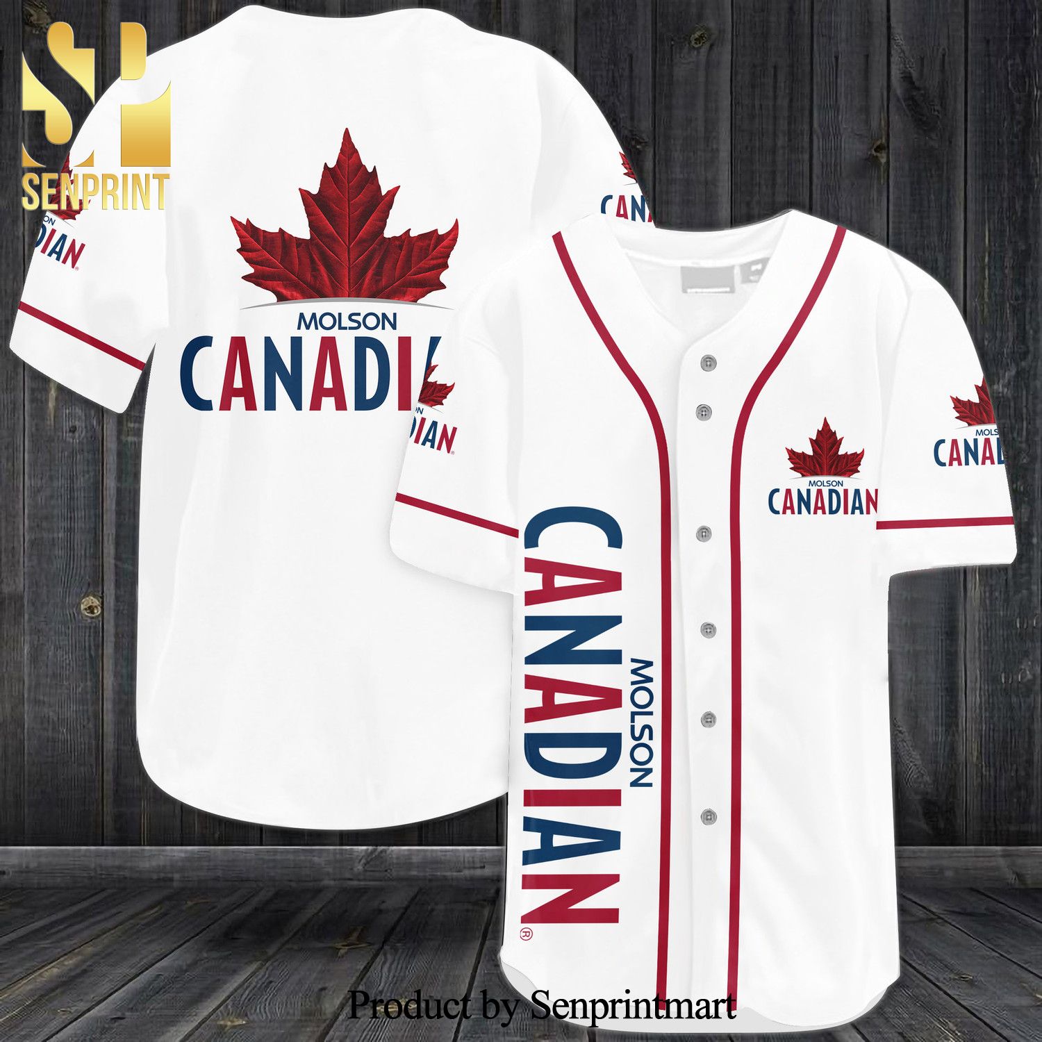 Molson Canadian All Over Print Baseball Jersey – White