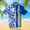 Los Angeles Dodgers Logo Full Printing Short Sleeve Dress Shirt Hawaiian Summer Aloha Beach Shirt – Navy White