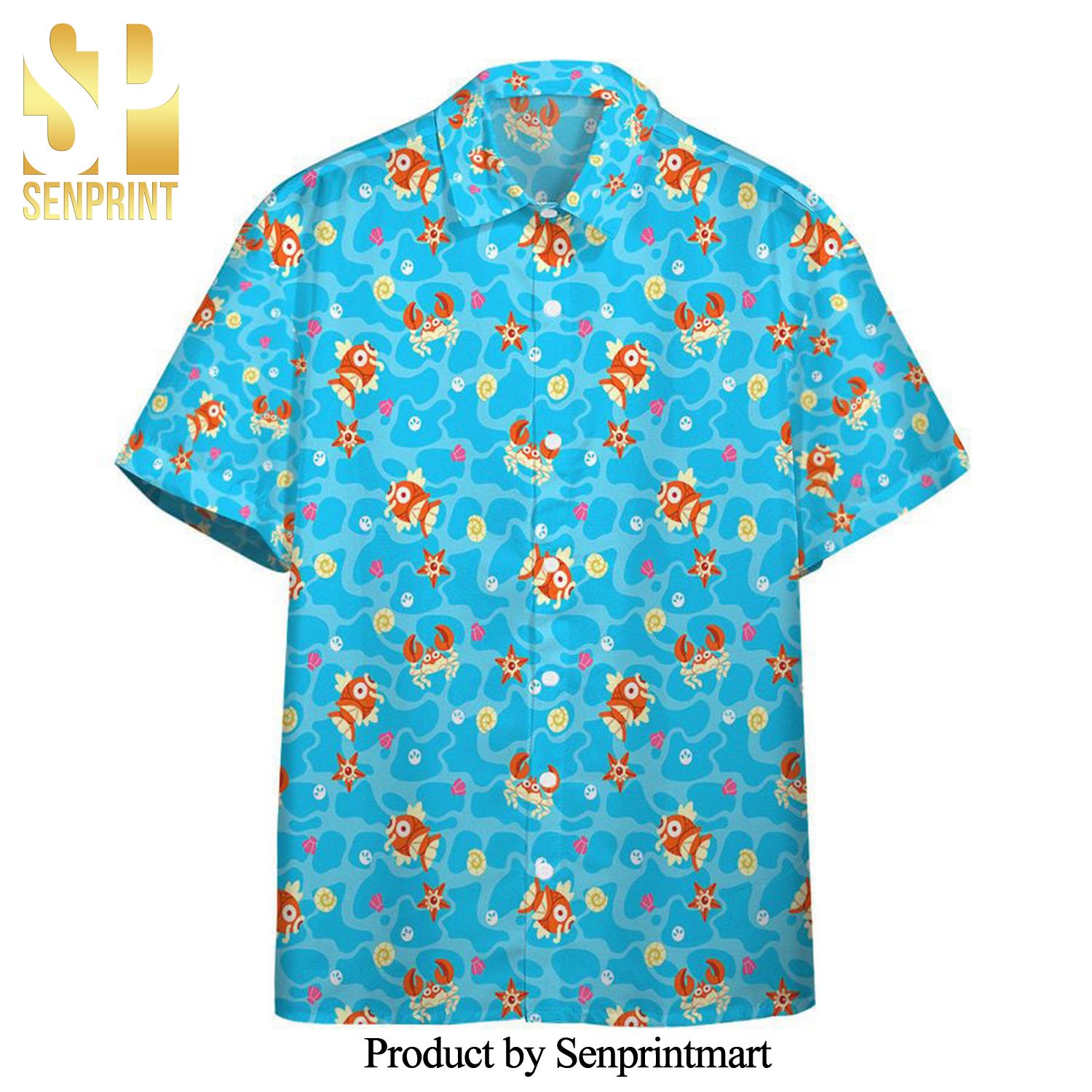 Magikarp Pokemon Full Printing Hawaiian Shirt – Blue