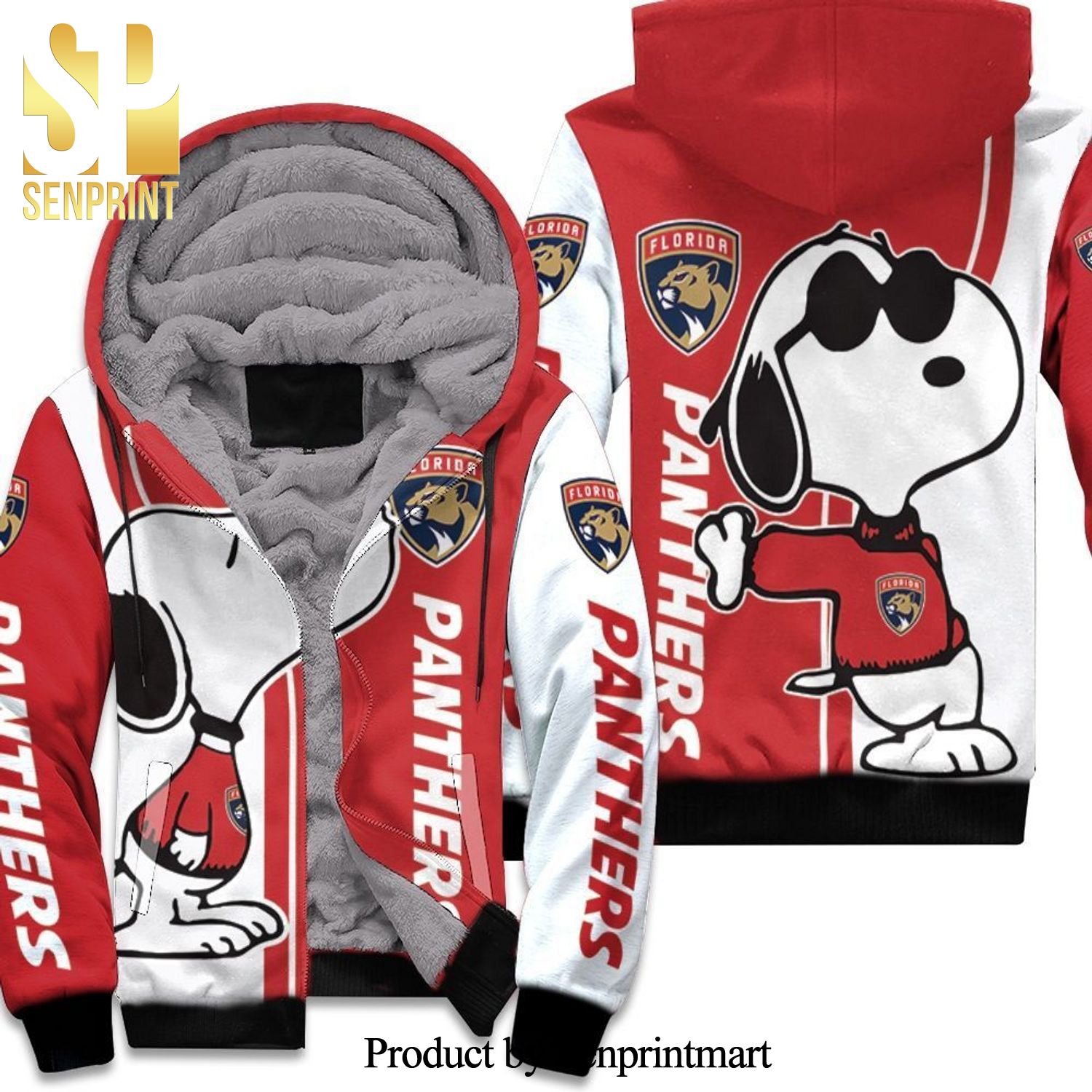 Florida Panthers Snoopy Lover Hot Outfit Unisex Fleece Hoodie