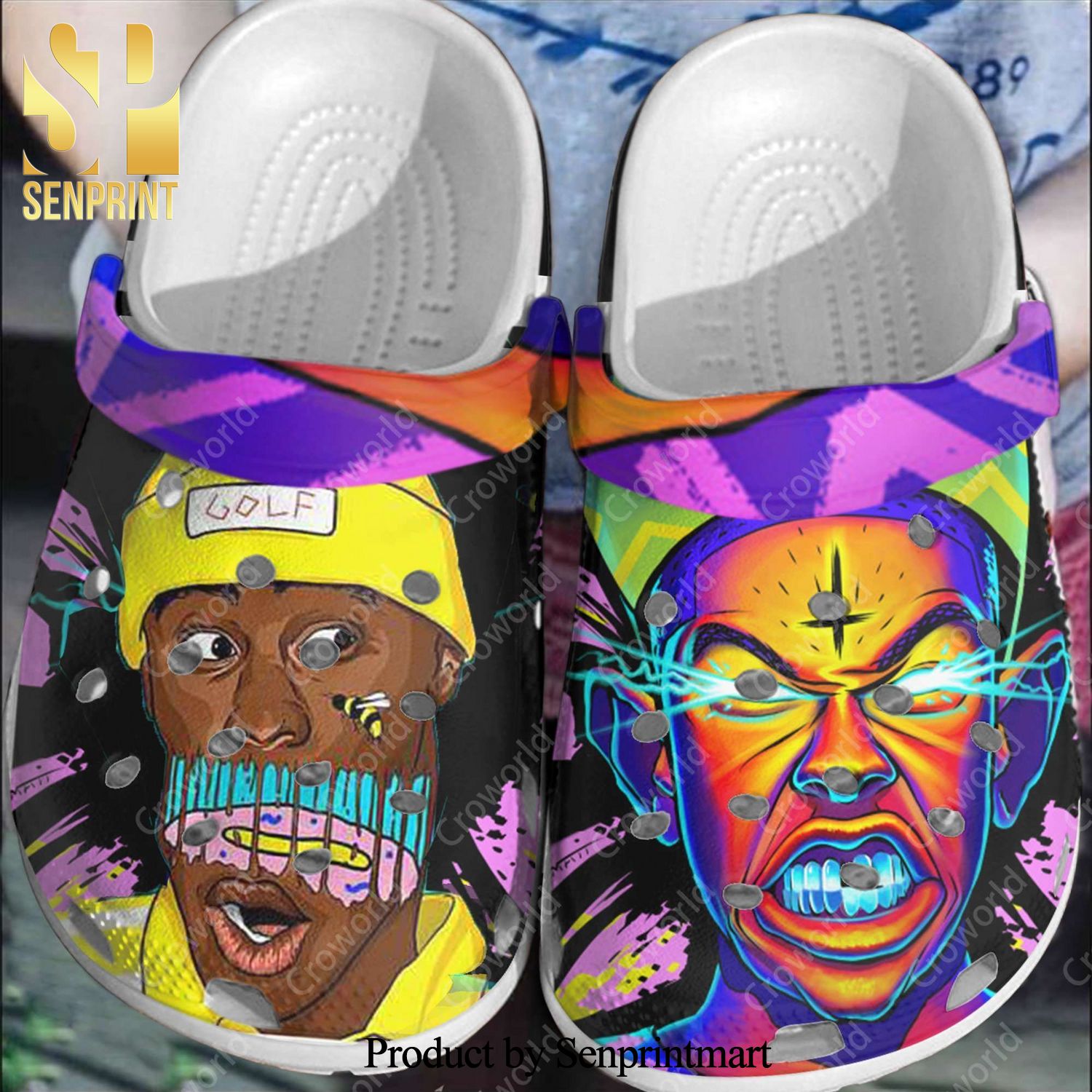 Tyler the creatorMask the slump god All Over Printed Crocs Crocband Adult Clogs