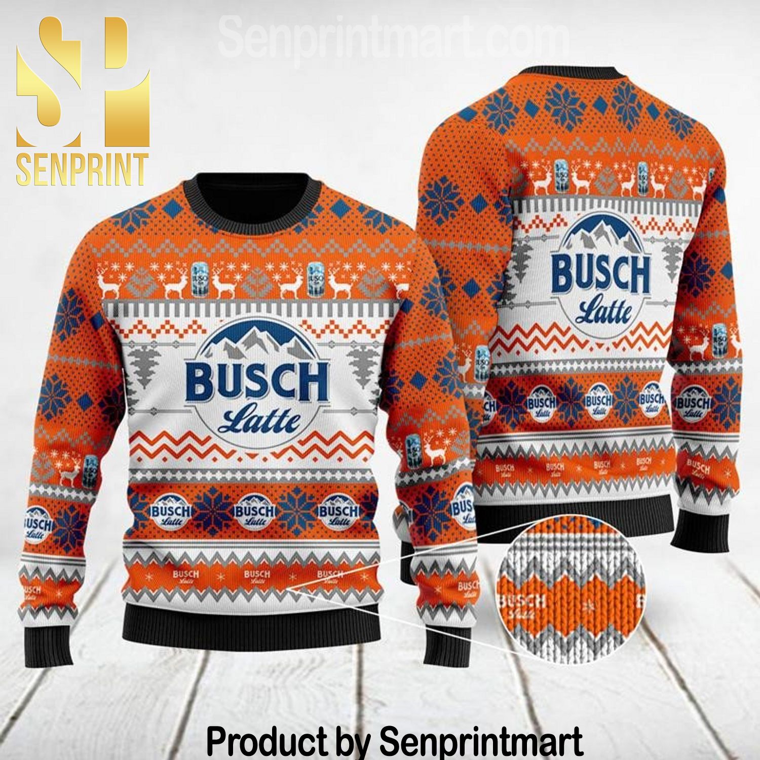 Busch Latte Chirtmas Time 3D Ugly Xmas Sweater