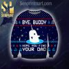 Bye Buddy Hope You Find Your Dad Pattern Knit Christmas Sweater