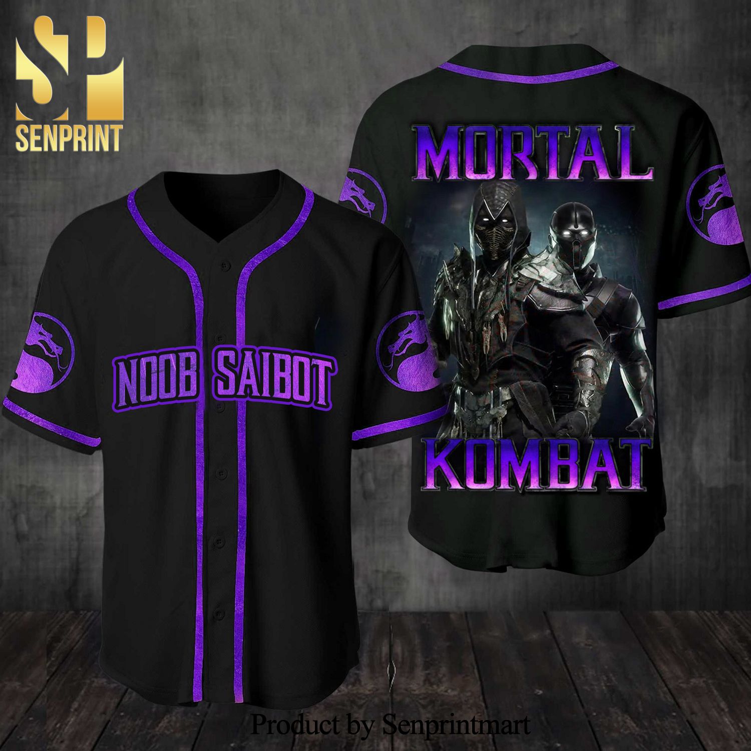 Noob Saibot Mortal Kombat All Over Print Unisex Baseball Jersey - Black