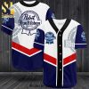 Pabst Blue Ribbon Beer All Over Print Baseball Jersey – White