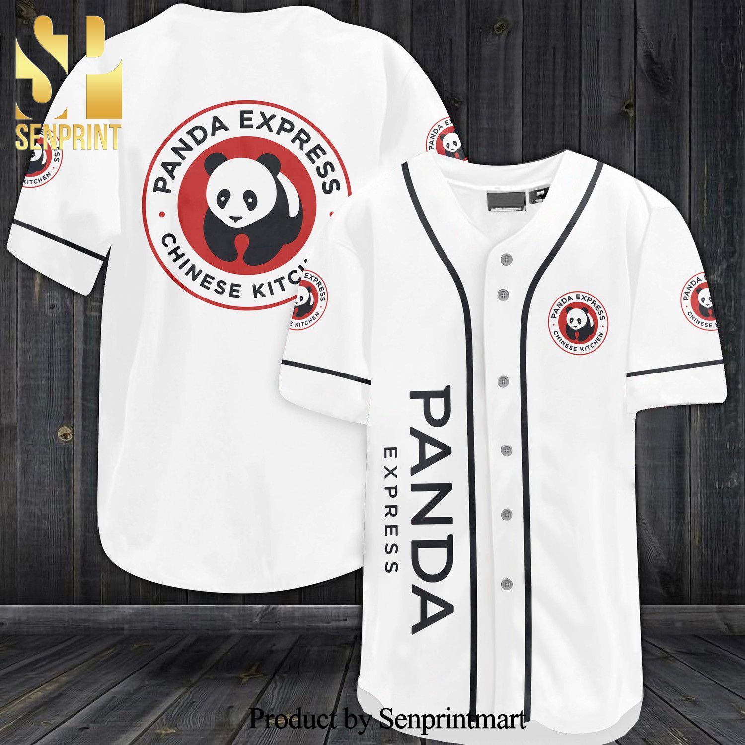 Panda Express All Over Print Baseball Jersey -White