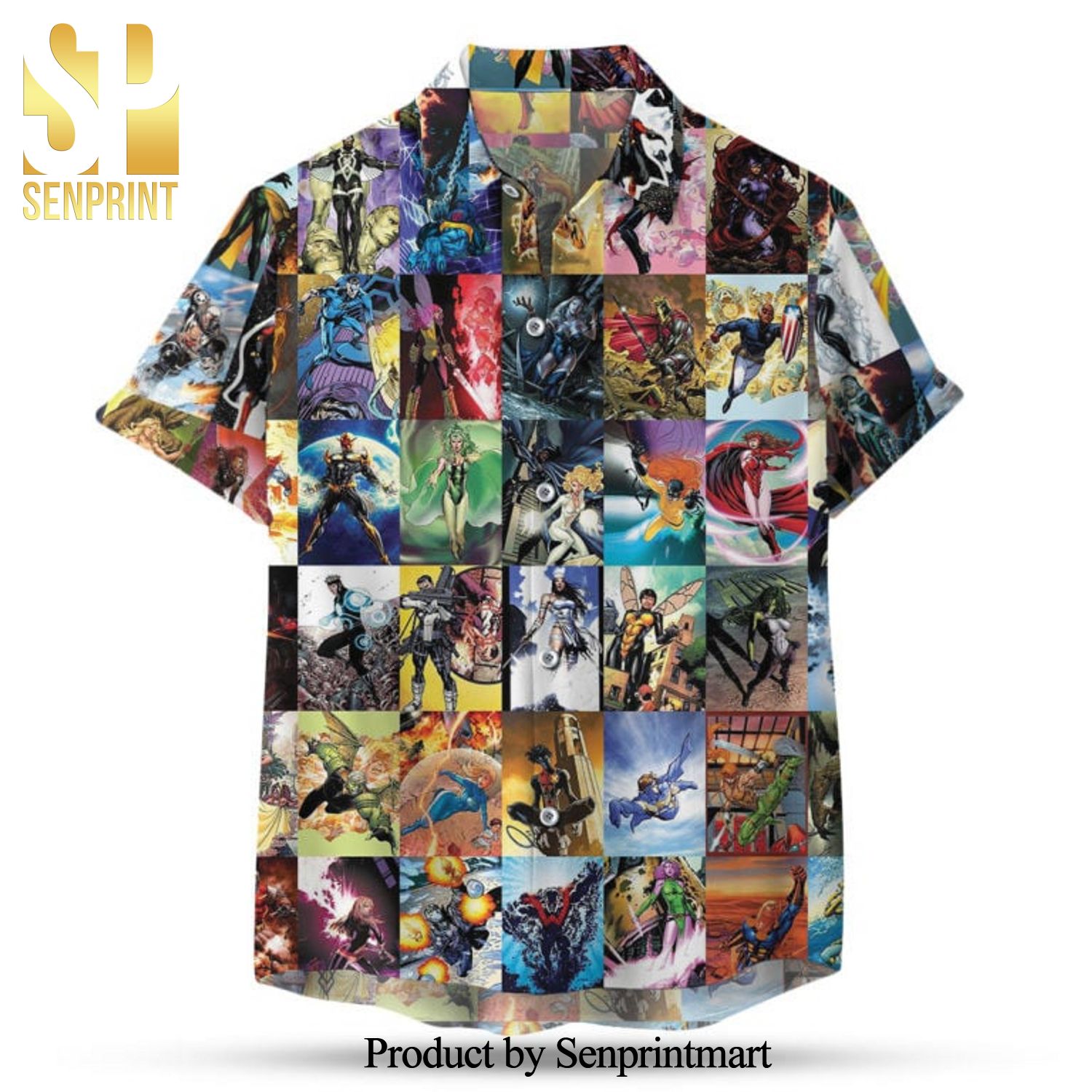 Marvel Comics Superhero Full Printing Combo Hawaiian Shirt And Beach Shorts