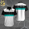 Mercedes AMG Petronas F1 Team Full Printing Short Sleeve Dress Shirt Hawaiian Summer Aloha Beach Shirt – Black Gray Navy White