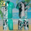 Mercedes AMG Petronas F1 Team Full Printing Short Sleeve Dress Shirt Hawaiian Summer Aloha Beach Shirt – Turquoise