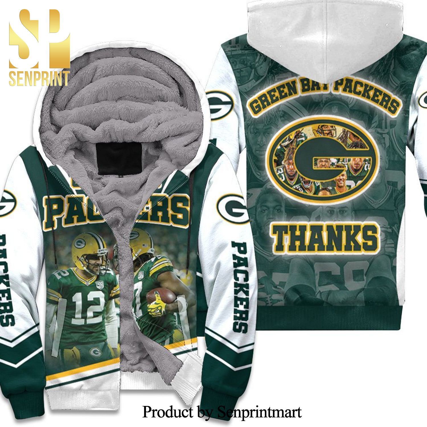 Green Bay Packers Aaron Rodgers Davante Adams NFL Season Nfc North Winner Thanks New Outfit Unisex Fleece Hoodie