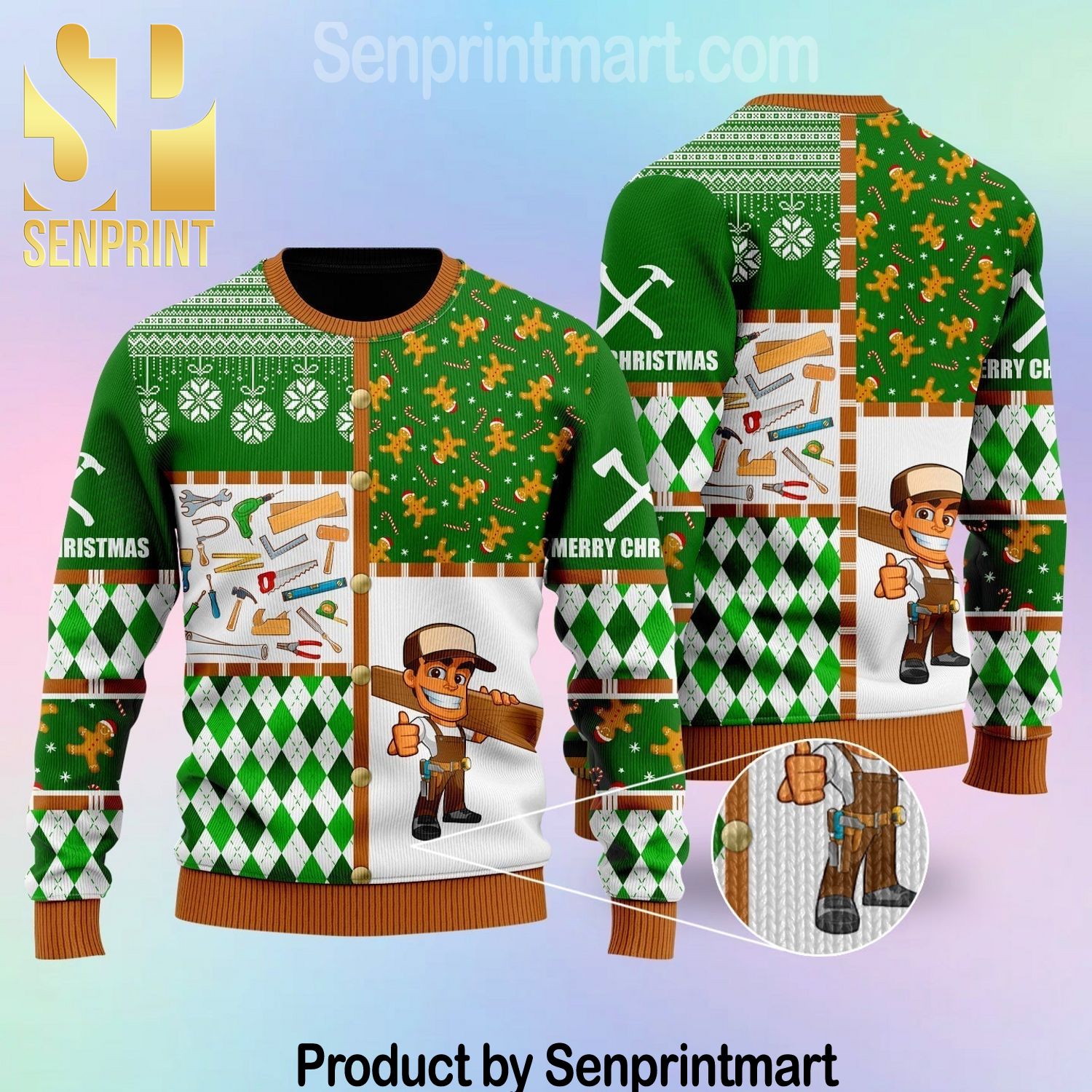Carpenter Gift Ideas Wool Knitted Pattern Ugly Sweater