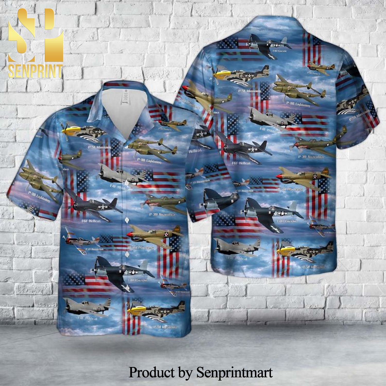 American Fighters of World War II 3D Hawaiian Shirt