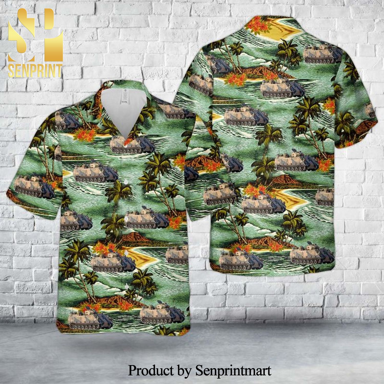 Australian Army M113AS4 Armoured Personnel Carrier Full Printed Hawaiian Shirt