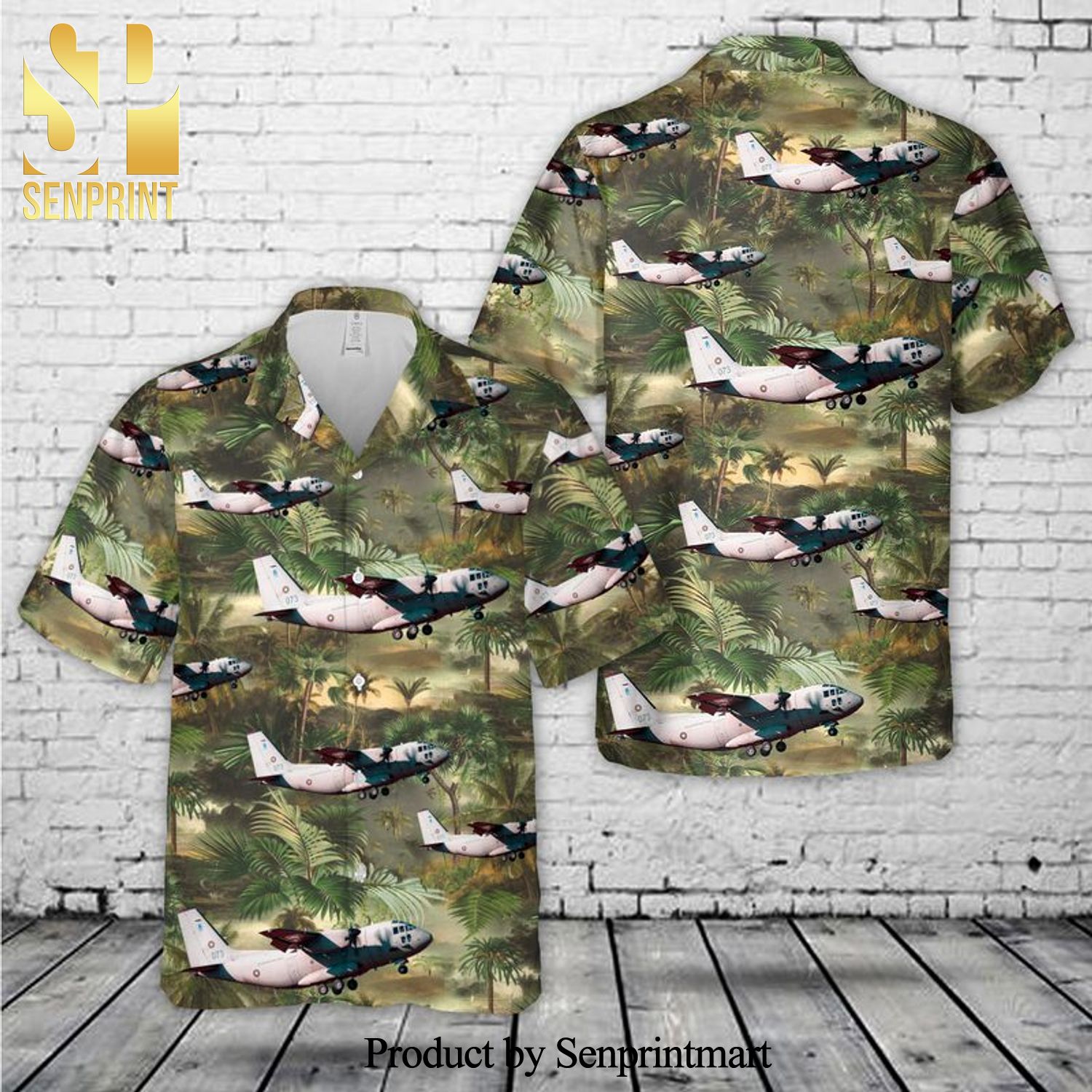 Bulgarian Air Force Alenia C-27J Spartan Full Printed Hawaiian Shirt
