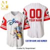 Personalized Mickey Mouse All Over Print Pinstripe Baseball Jersey – White