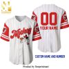 Personalized Mickey Mouse & Friends Disney All Over Print Pinstripe Baseball Jersey – White