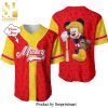 Personalized Mickey Mouse Playing Baseball All Over Print Baseball Jersey – Black