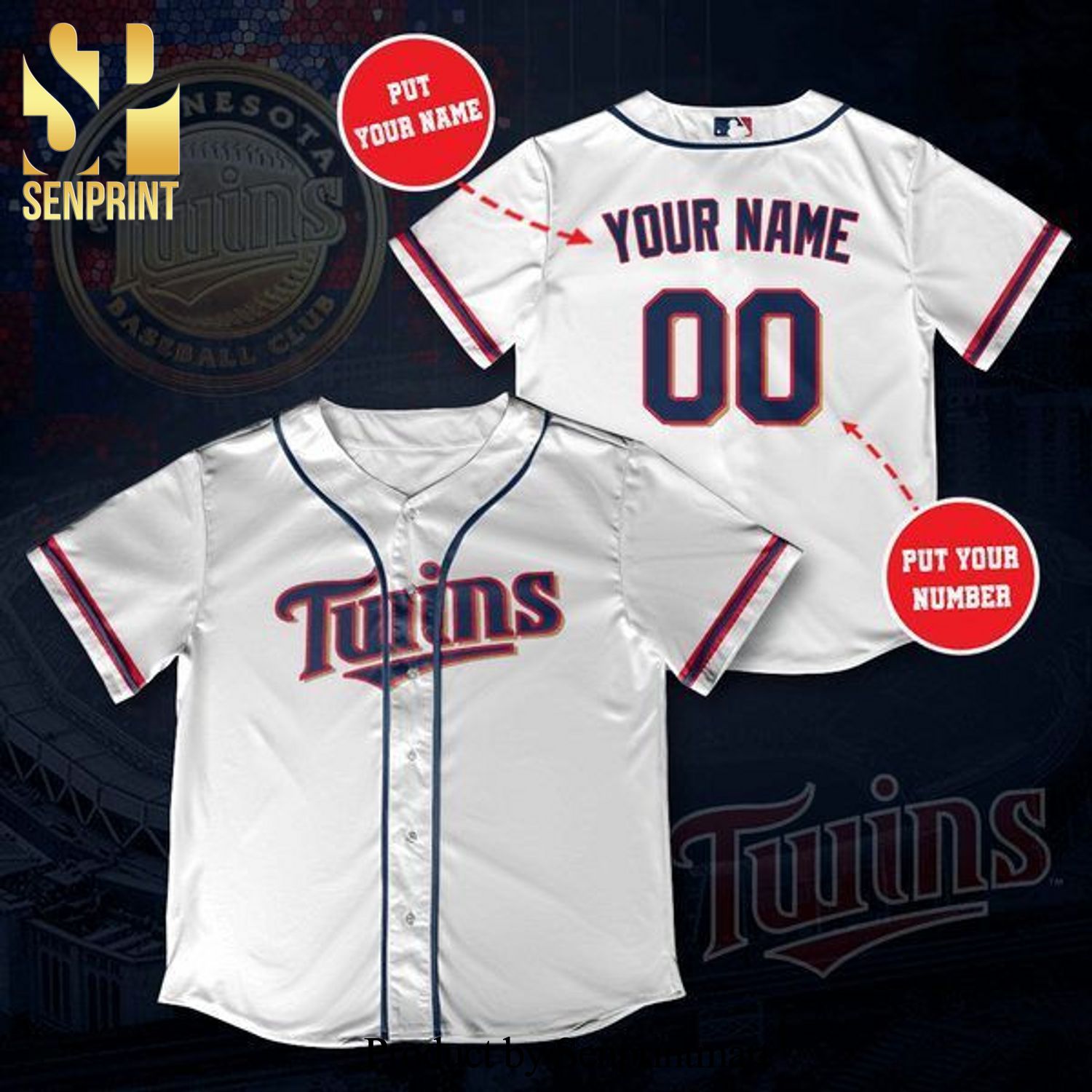 Personalized Minnesota Twins Full Printing Unisex Baseball Jersey – White