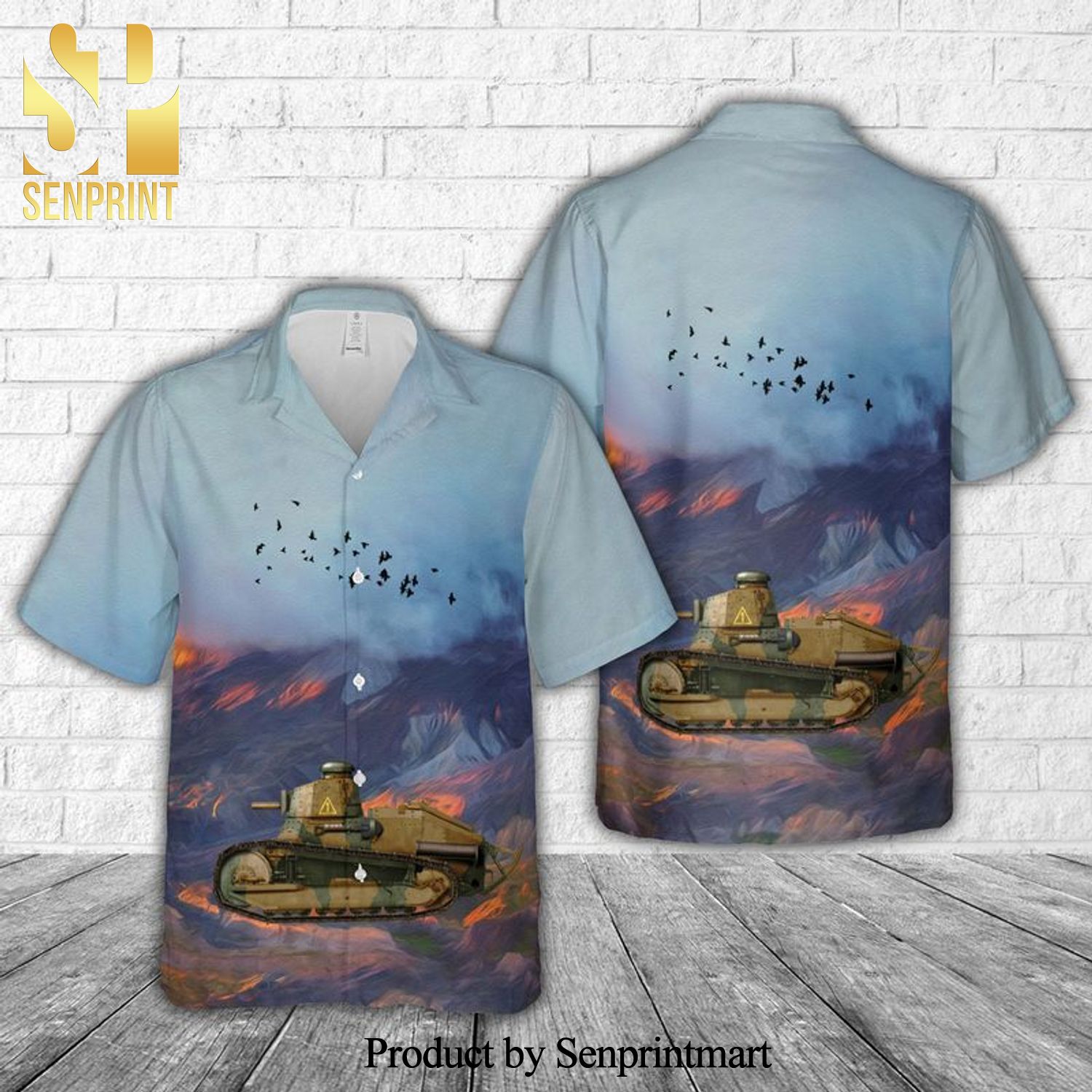 Canadian Army M1917 Light Tank Full Printed Hawaiian Shirt