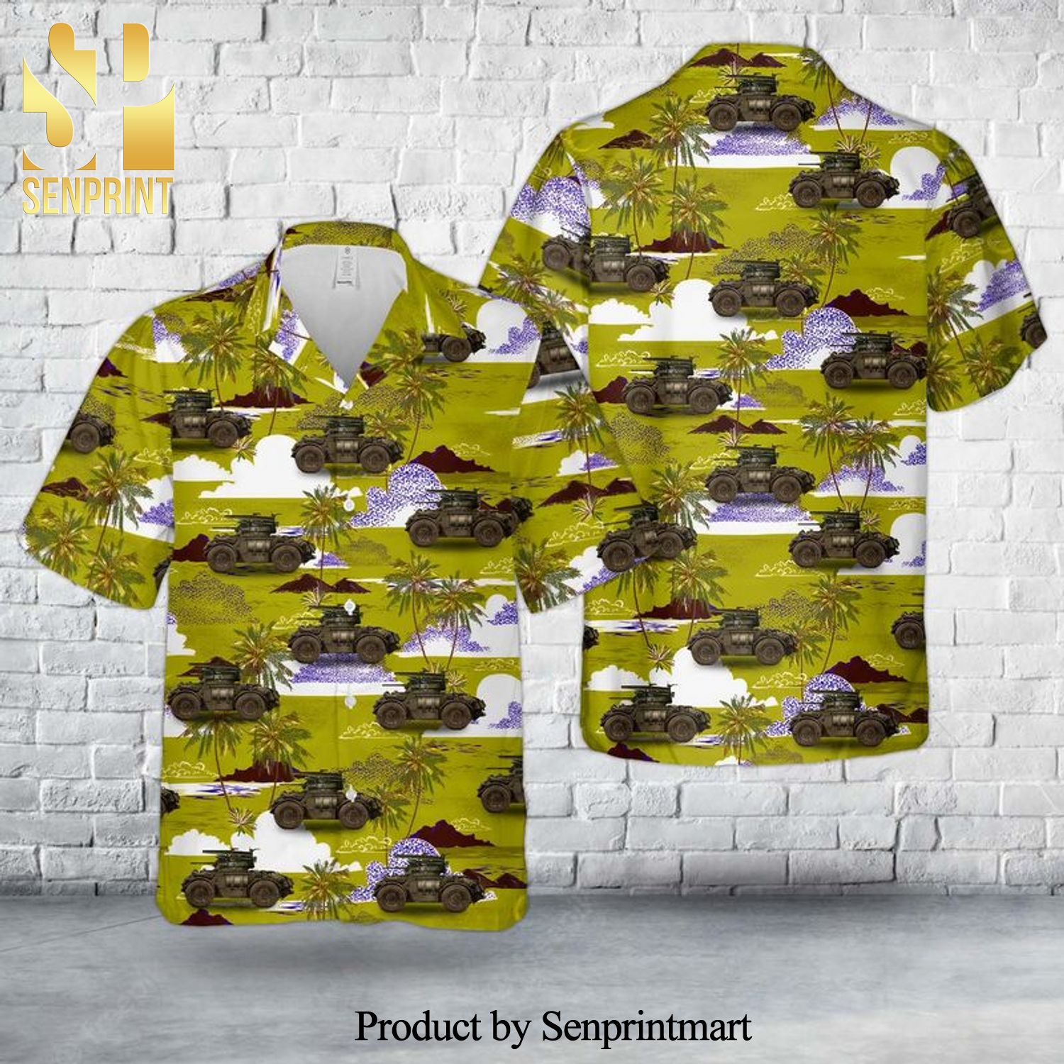 Canadian Army Staghound T17E1 Armoured Car Full Printing Hawaiian Shirt