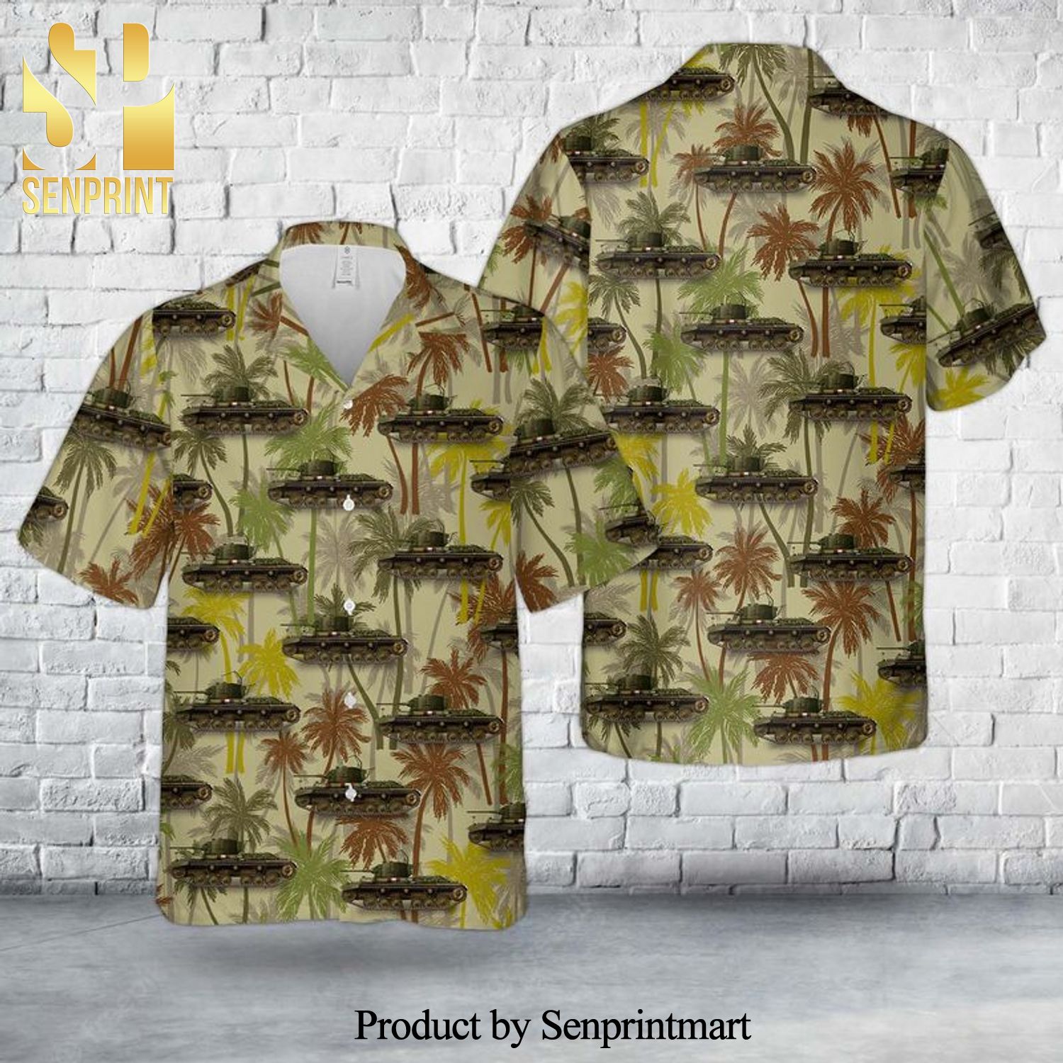 Canadian Army Valentine Mk VI All Over Print Hawaiian Shirt