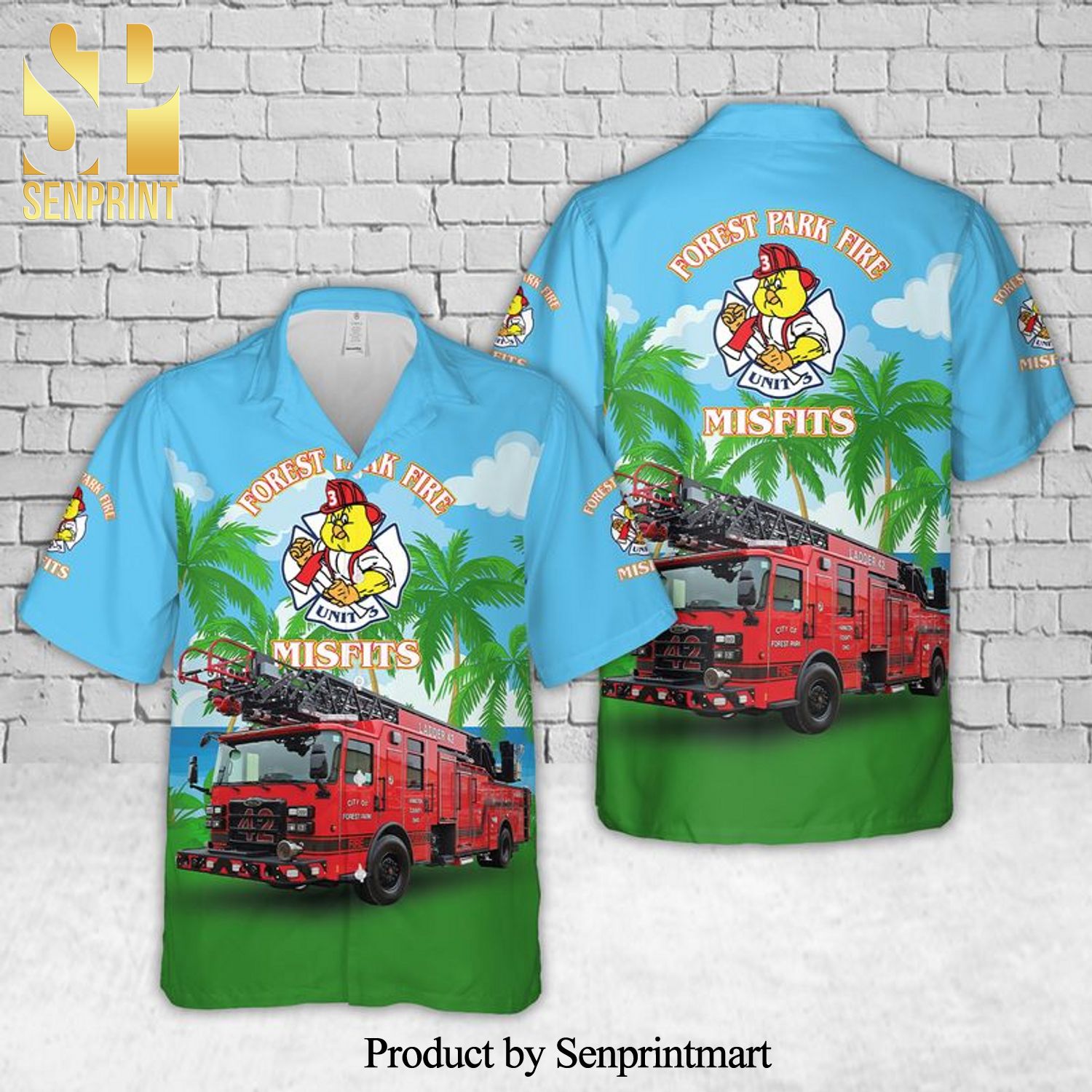 Cincinnati Ohio Forest Park Fire Department 3D Hawaiian Shirt