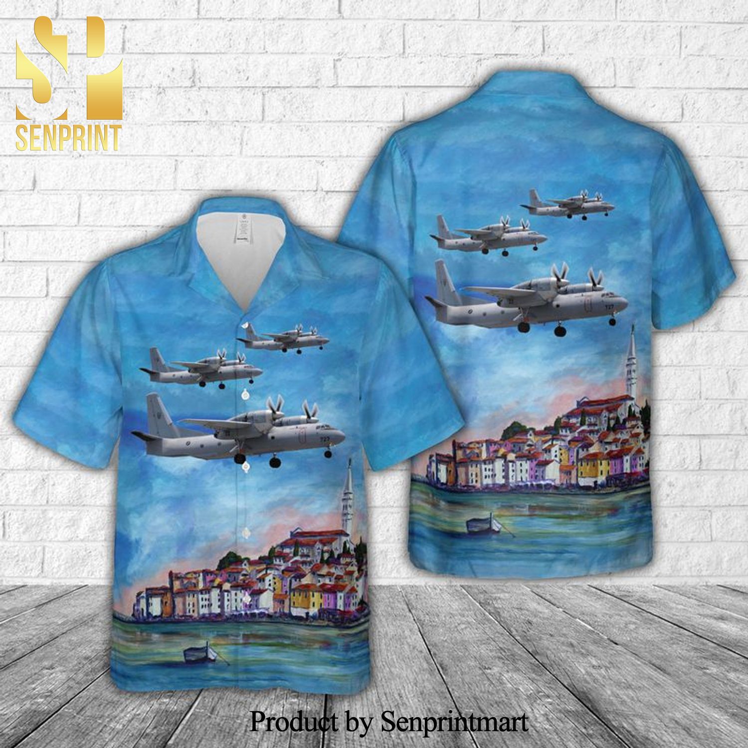 Croatian Air Force Antonov An-32B Full Print Hawaiian Shirt