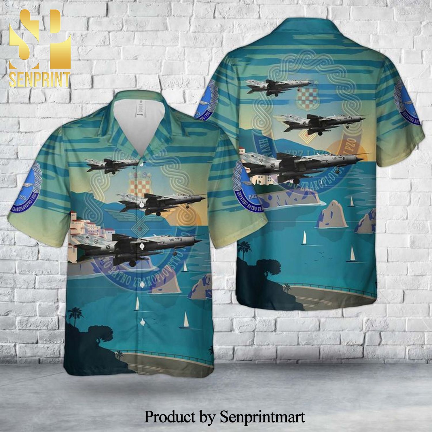 Croatian Air Force Mikoyan-Gurevich Mig-21bisD Fishbed L All Over Print Hawaiian Shirt