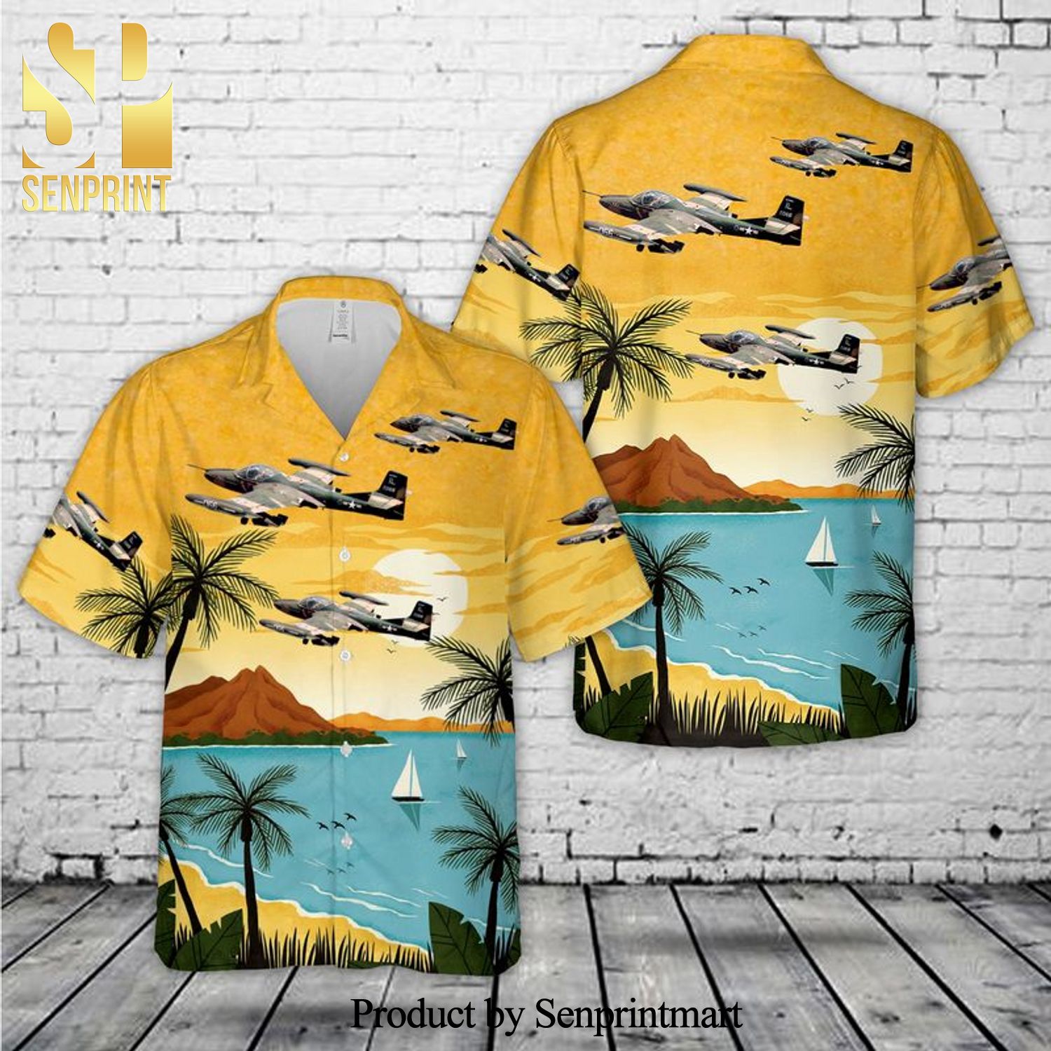 Illinois Air National Guard 169th Tactical Air Support Squadron OA-37B Dragonfly aircraft All Over Print Hawaiian Shirt