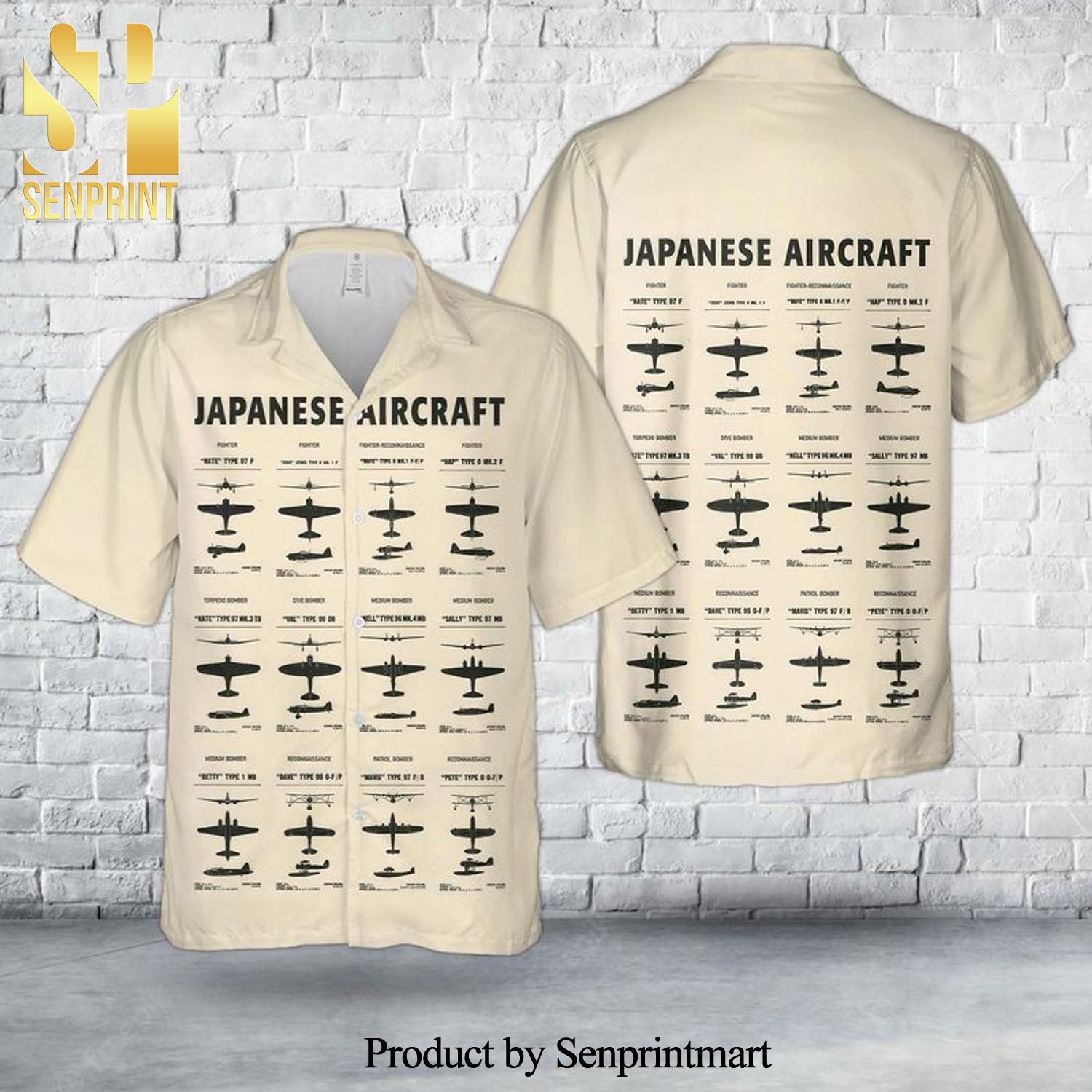 Japanese Aircraft In WWII Full Printed Hawaiian Shirt