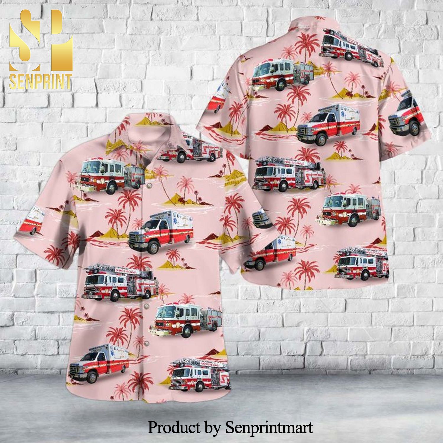 Margate New Jersey Margate City Fire Department All Over Printed Hawaiian Shirt