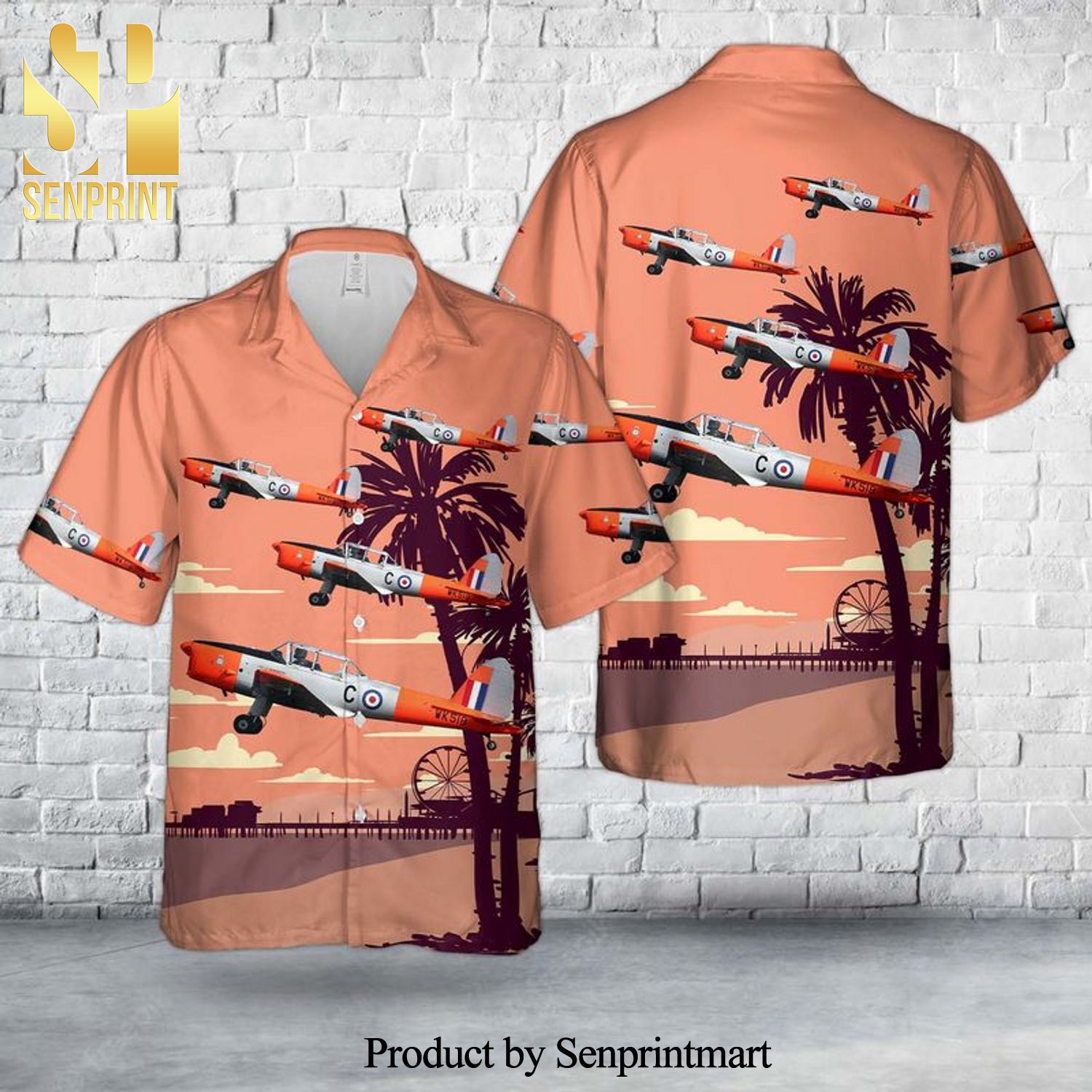 Royal Air Force Battle of Britain Memorial Flight Chipmunk WK518 All Over Printed Hawaiian Shirt