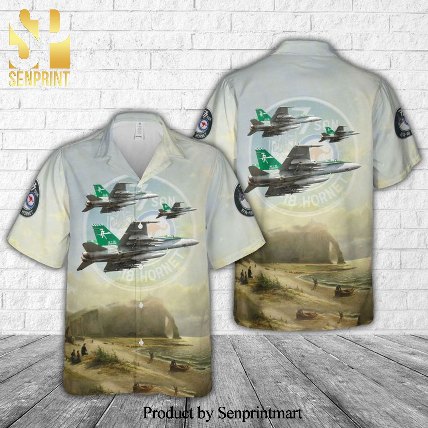 Royal Australian Air Force FA-18A Hornet A21-39 No 77 Squadron All Over Print Hawaiian Shirt