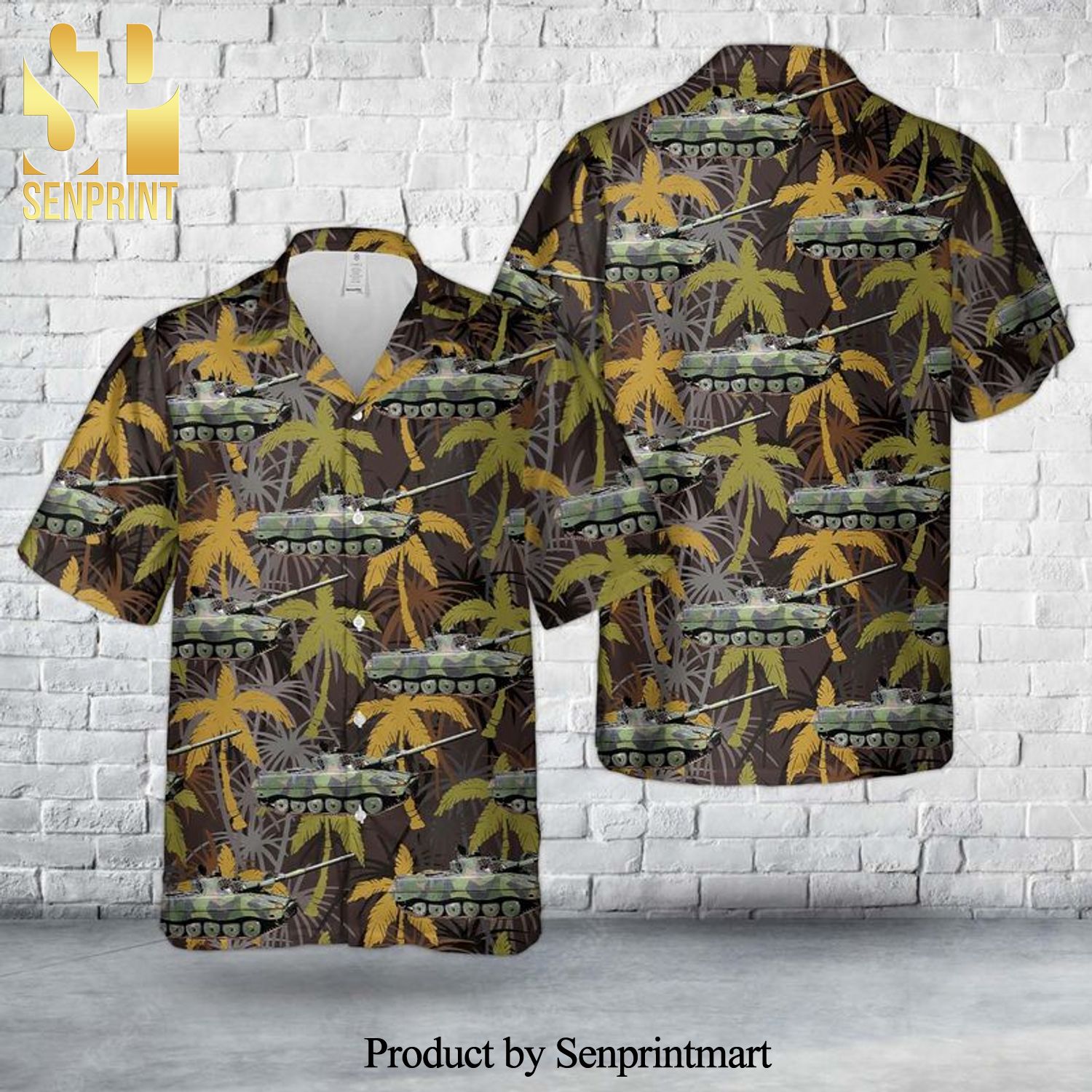 Swedish Army Infanterikanonvagn 91 tank destroyer Ikv 91 Full Printed Hawaiian Shirt