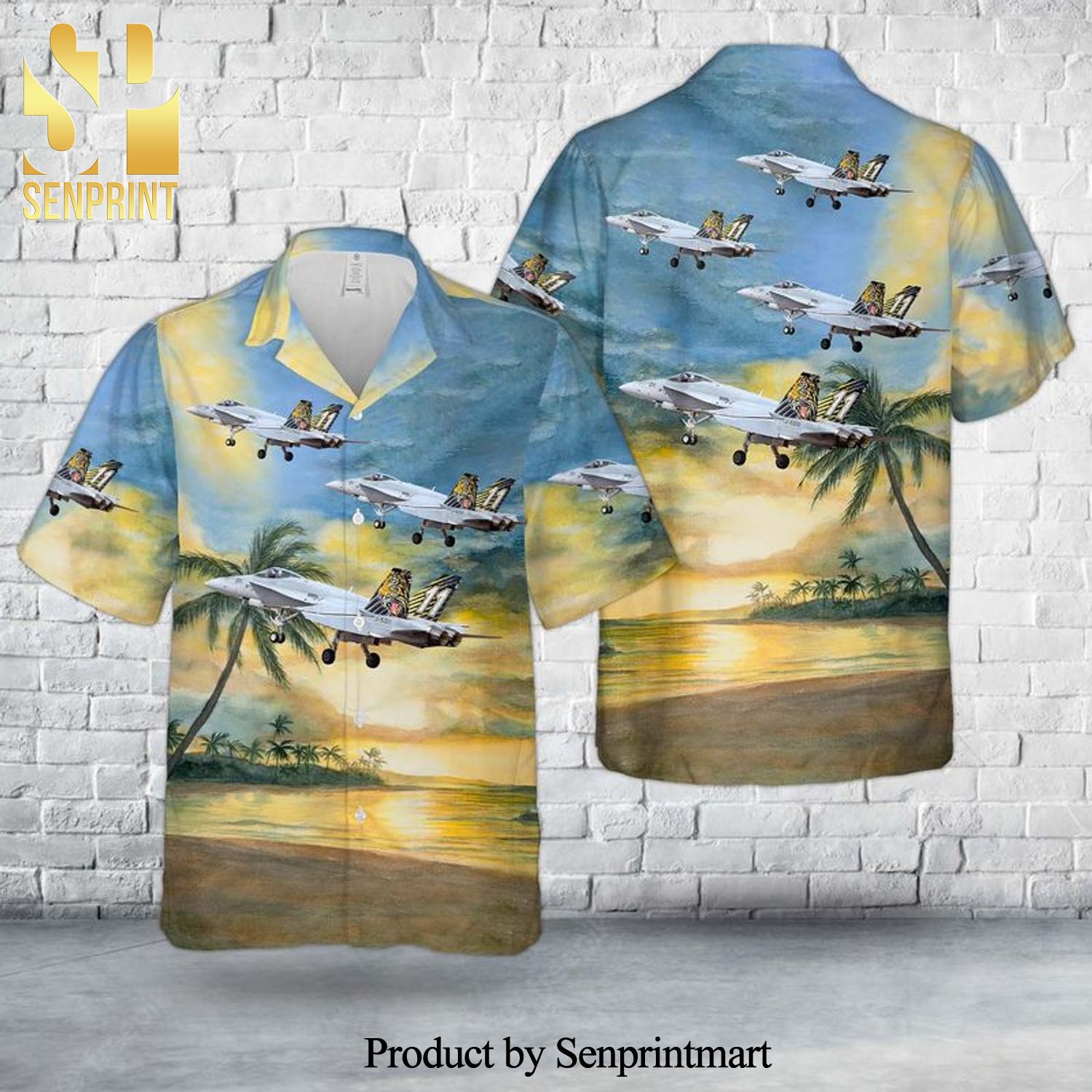 Swiss Air Force F A-18C Hornet J-5011 of Fliegerstaffel 11 Tigers 3D Hawaiian Shirt